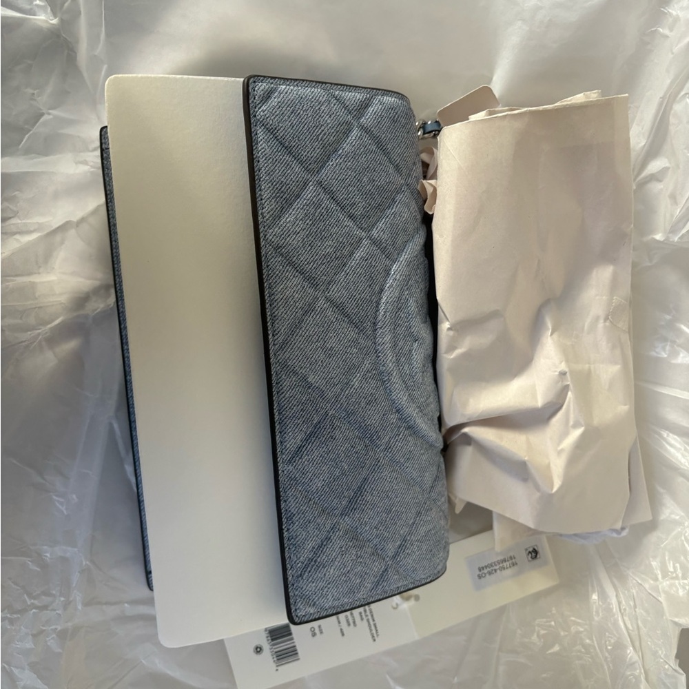 Tory Burch Light Blue Quilted Shoulder Bag